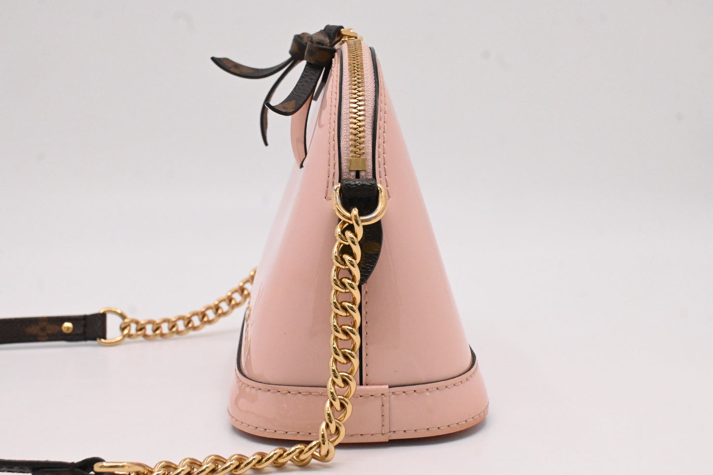 Louis Vuitton Mini Alma in Pink Vernis Leather and Monogram Canvas