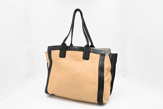 Chloe Alison Tote in Beige and Black Leather