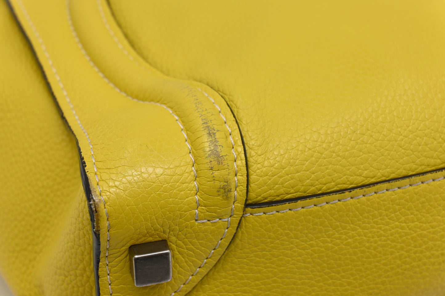 Celine Micro Luggage in Yellow Leather