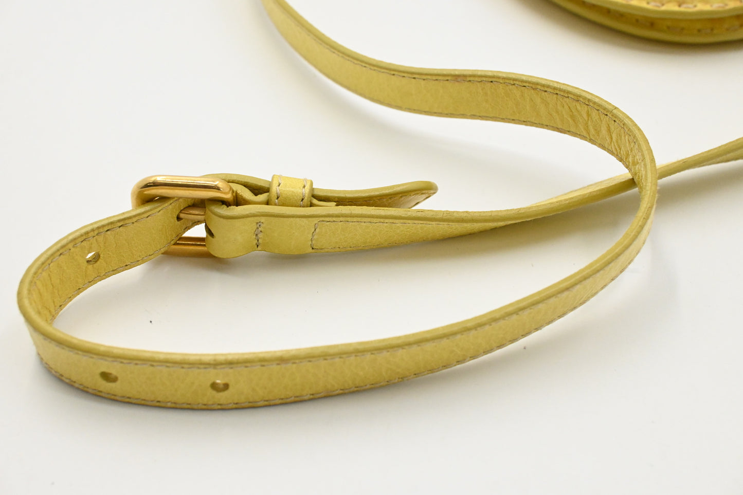 Prada Two Way Bag in Yellow Vitello Shine Leather