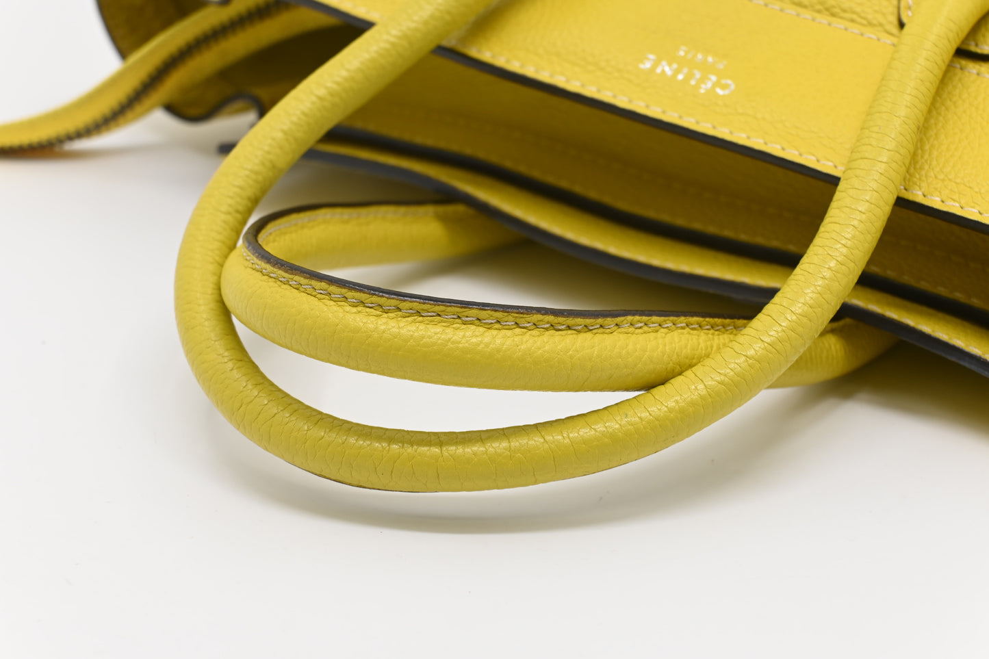 Celine Micro Luggage in Yellow Leather
