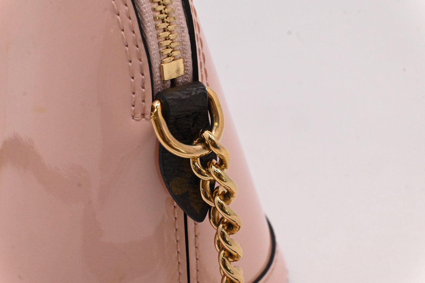 Louis Vuitton Mini Alma in Pink Vernis Leather and Monogram Canvas