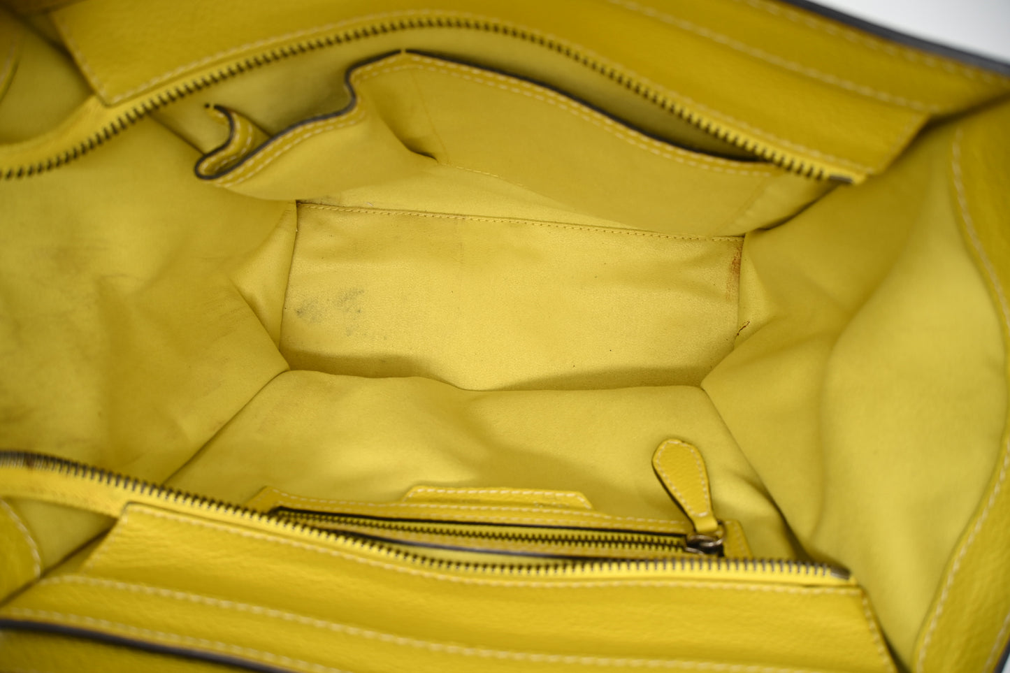 Celine Micro Luggage in Yellow Leather