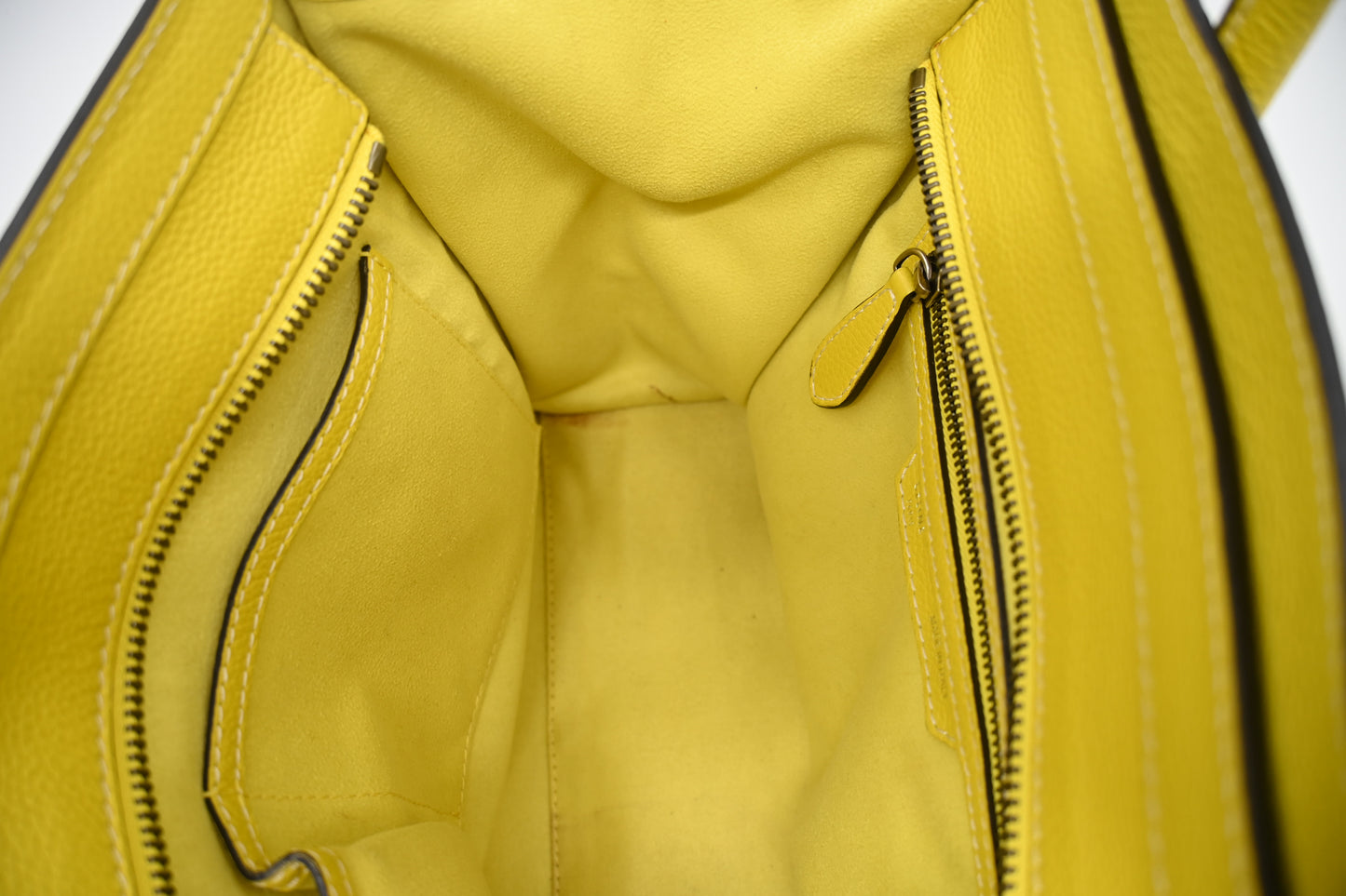 Celine Micro Luggage in Yellow Leather
