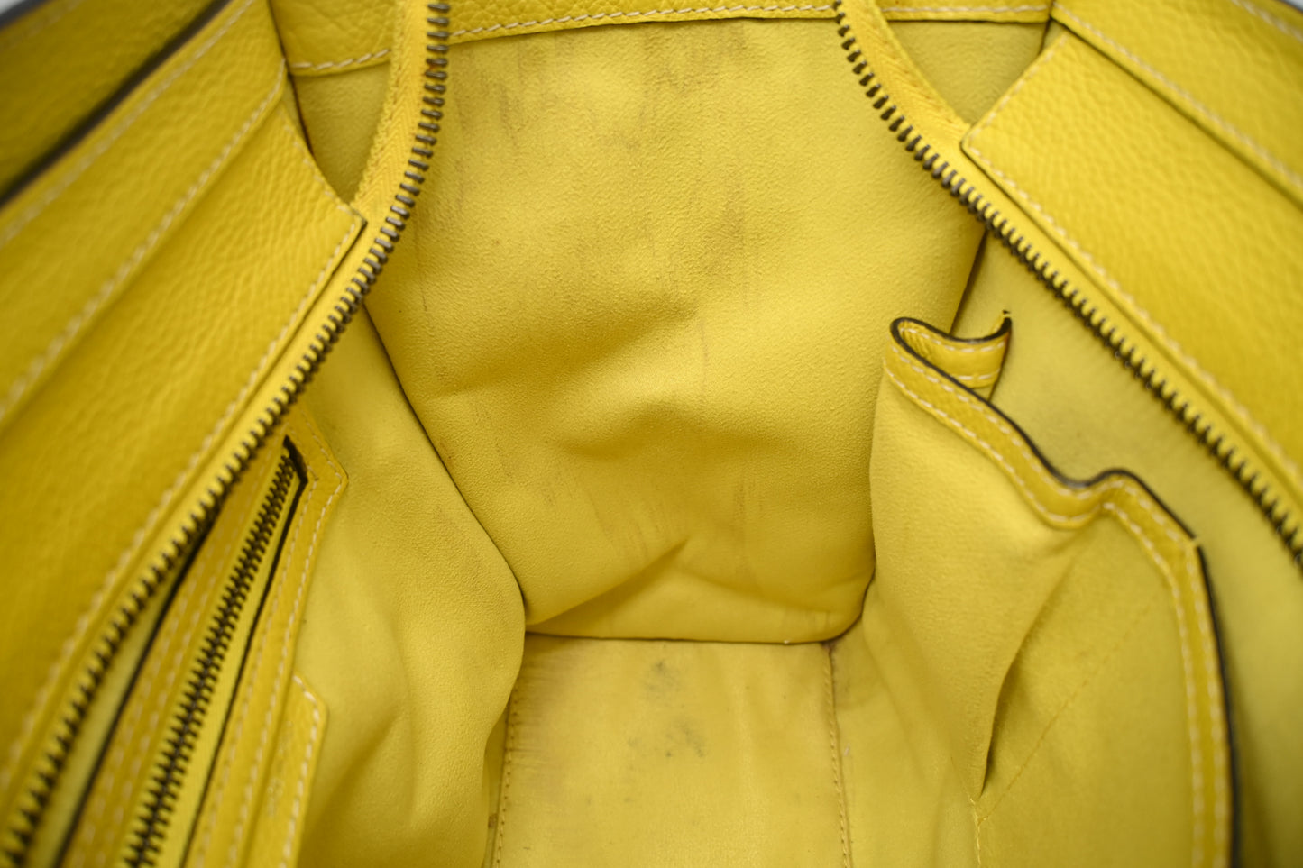 Celine Micro Luggage in Yellow Leather