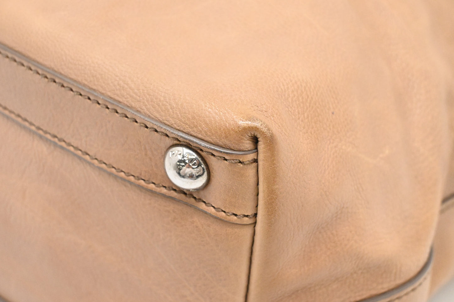 Prada Large Tote in Beige Leather