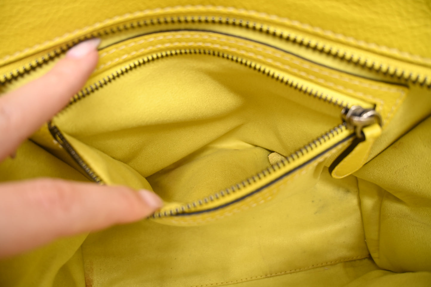 Celine Micro Luggage in Yellow Leather