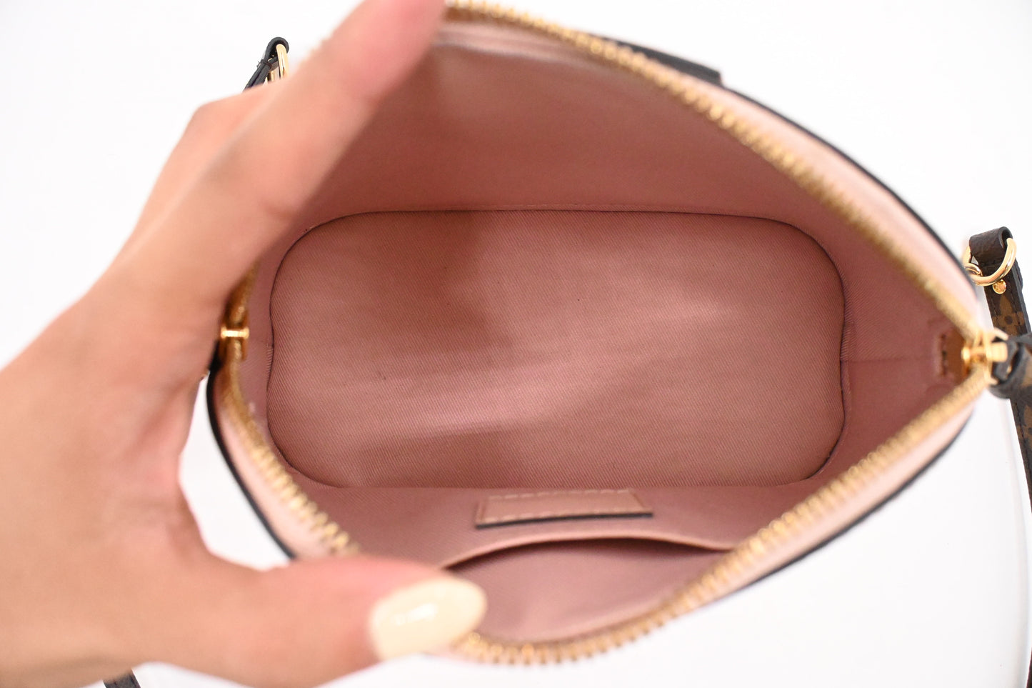 Louis Vuitton Mini Alma in Pink Vernis Leather and Monogram Canvas