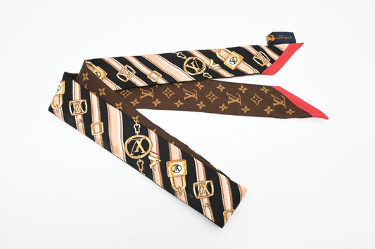 Louis Vuitton 'Monogram Forever' Bandeau BB in Black and Brown Silk