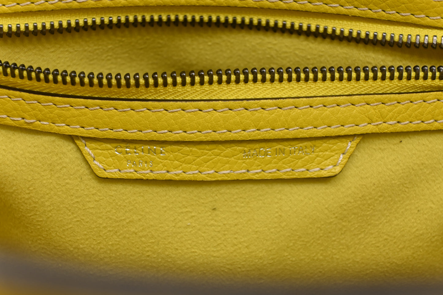 Celine Micro Luggage in Yellow Leather