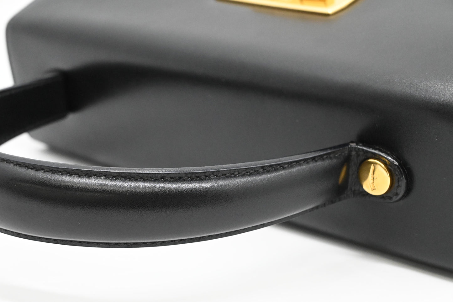 Ferragamo Gancini Handbag in Black Leather