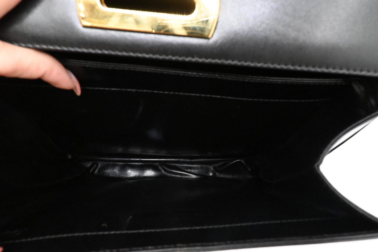 Ferragamo Gancini Handbag in Black Leather