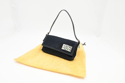 Fendi Baguette in Dark Blue Canvas