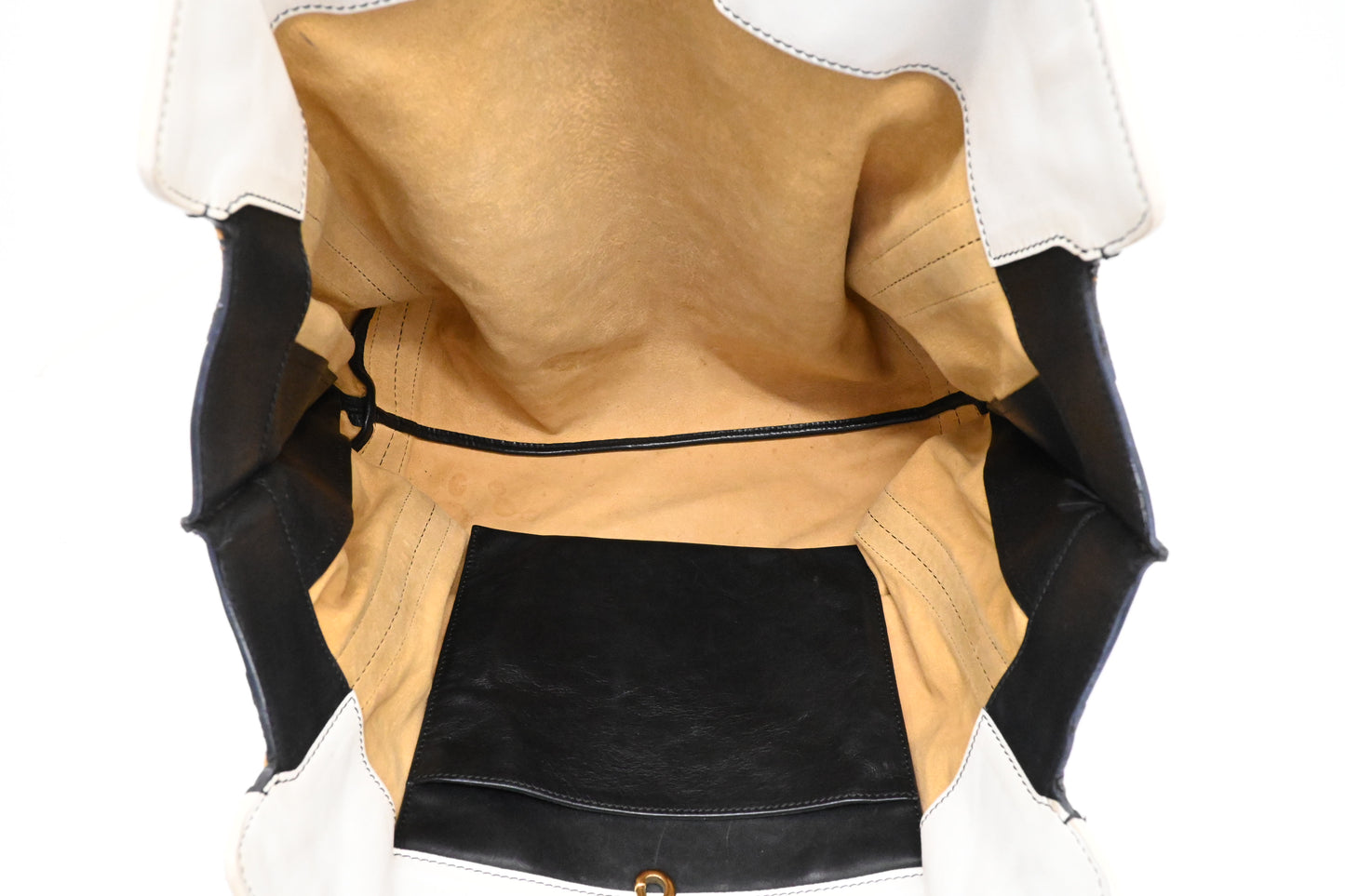Chloe Alison Tote in Beige and Black Leather