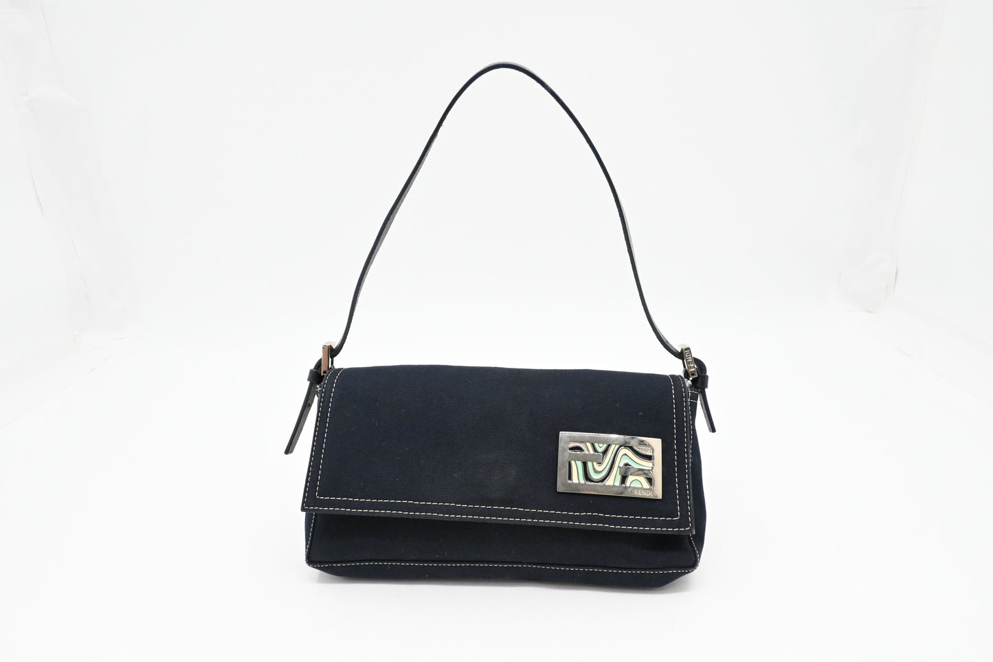Fendi Baguette in Dark Blue Canvas