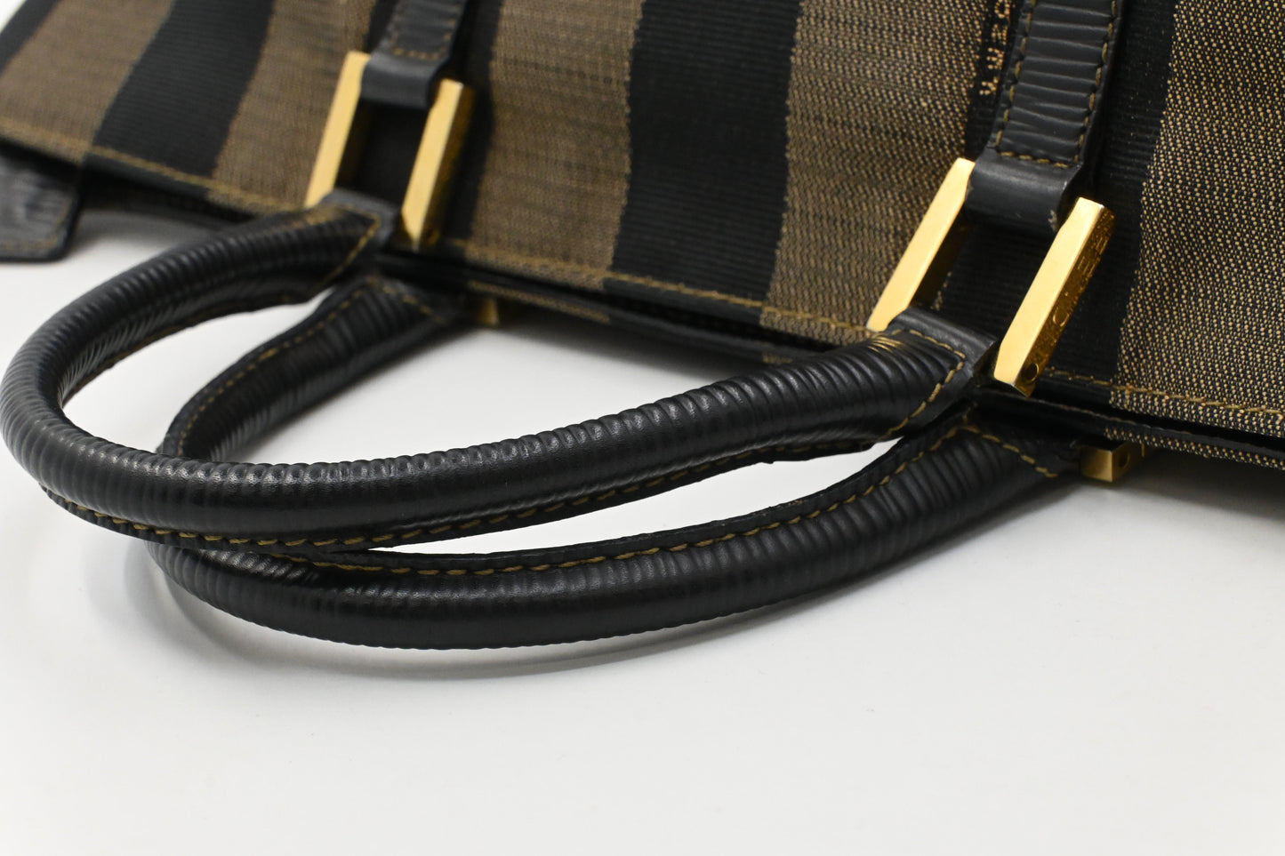 Fendi Handbag in Black Pequin Canvas