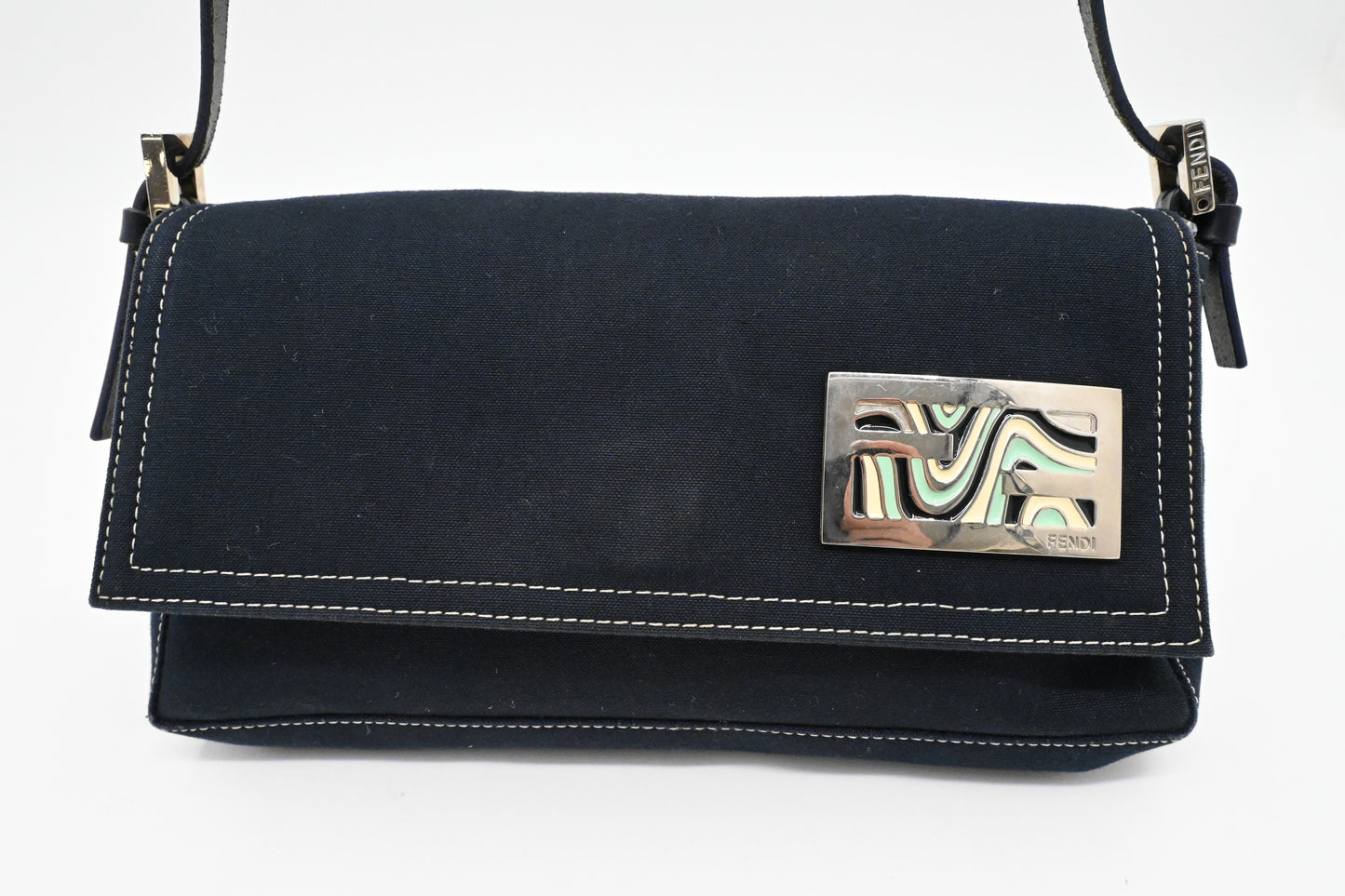 Fendi Baguette in Dark Blue Canvas