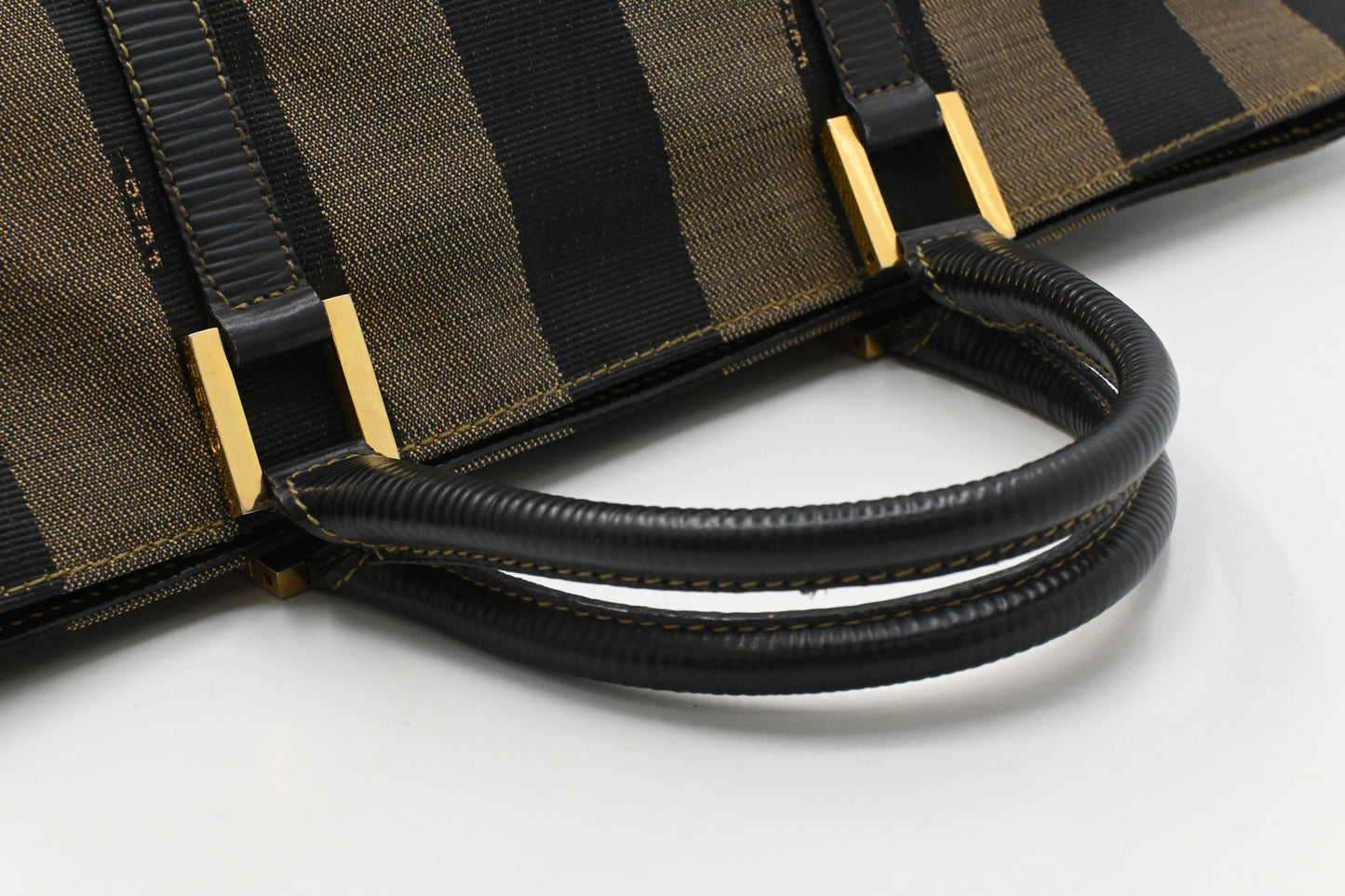 Fendi Handbag in Black Pequin Canvas