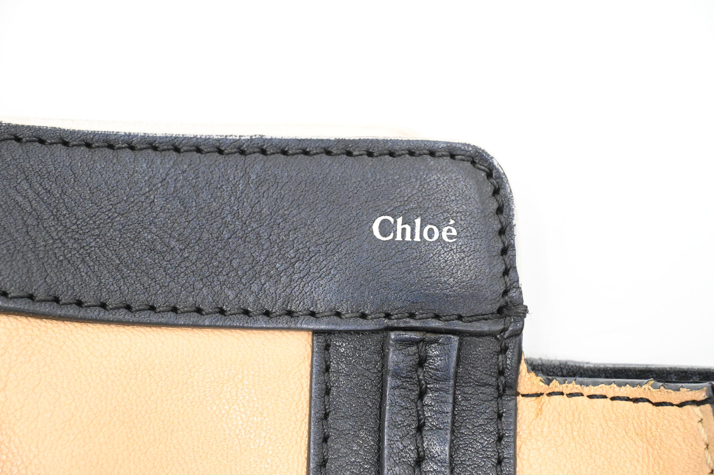 Chloe Alison Tote in Beige and Black Leather