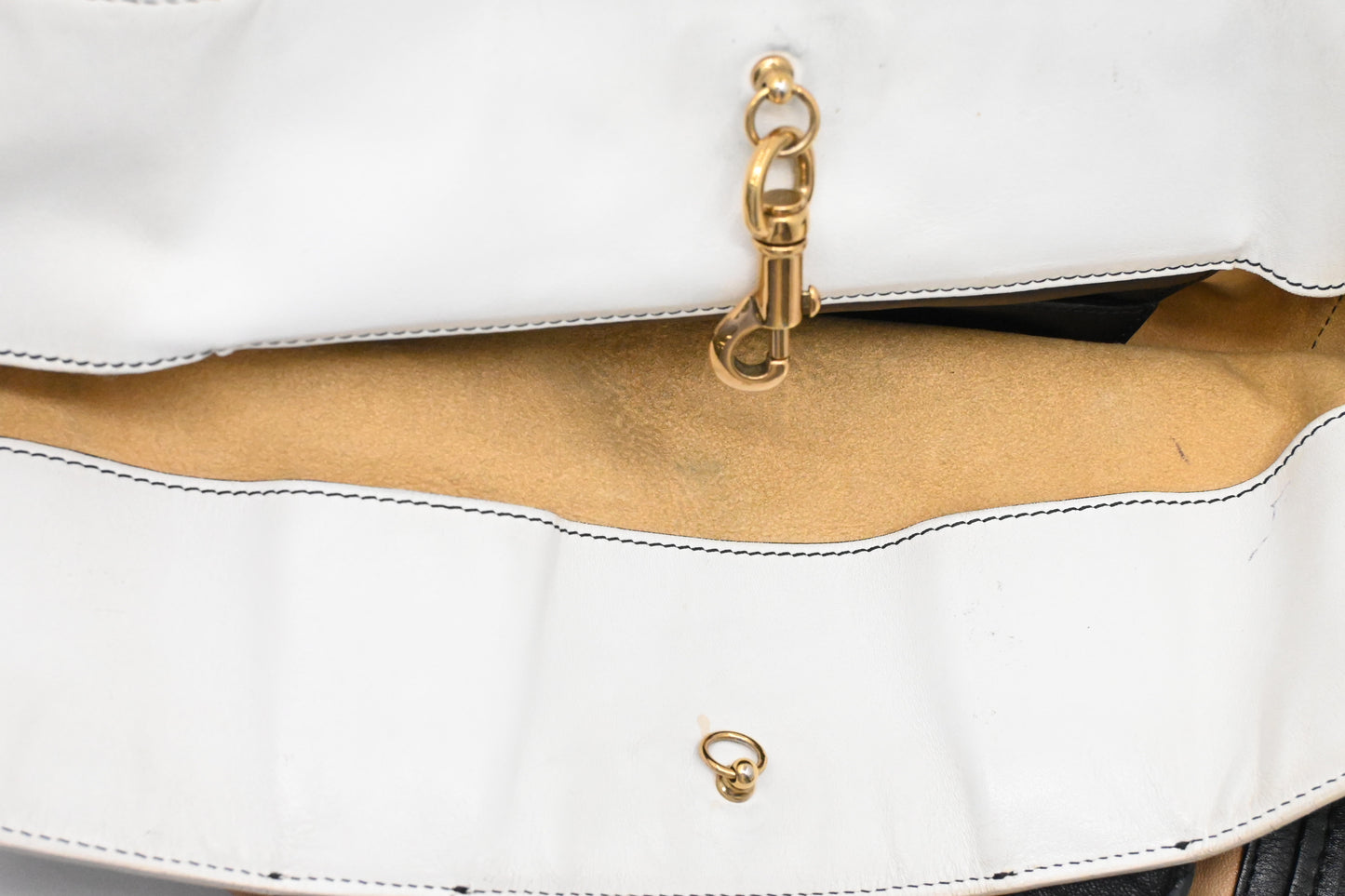 Chloe Alison Tote in Beige and Black Leather