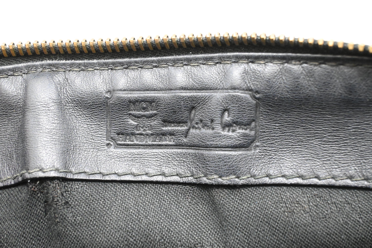 MCM Bandouliere Boston Bag in Black Coated Canvas