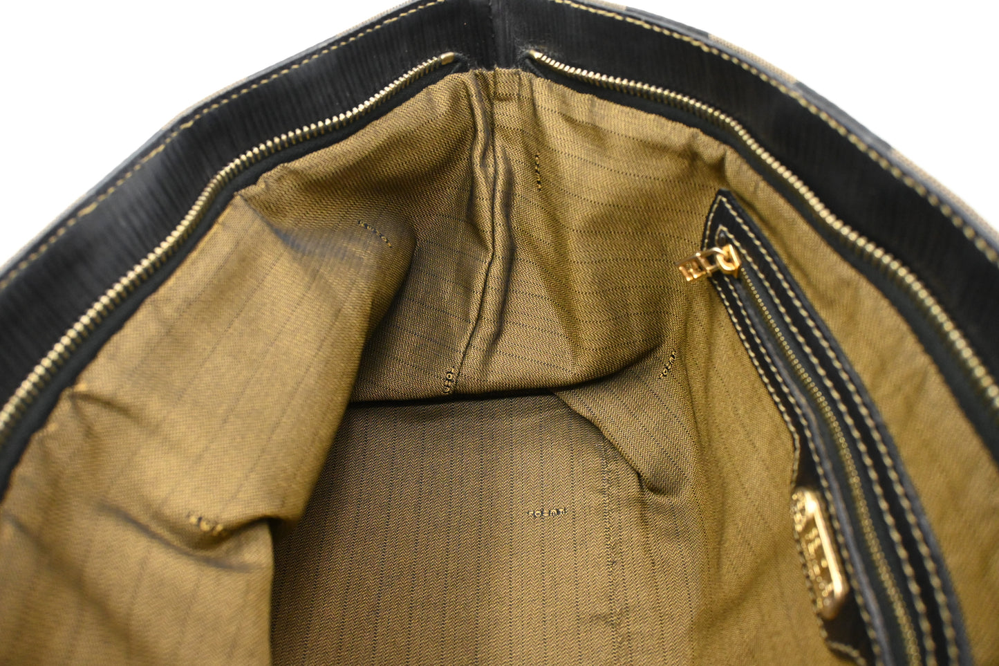 Fendi Handbag in Black Pequin Canvas