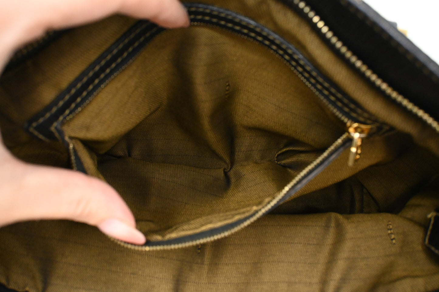 Fendi Handbag in Black Pequin Canvas