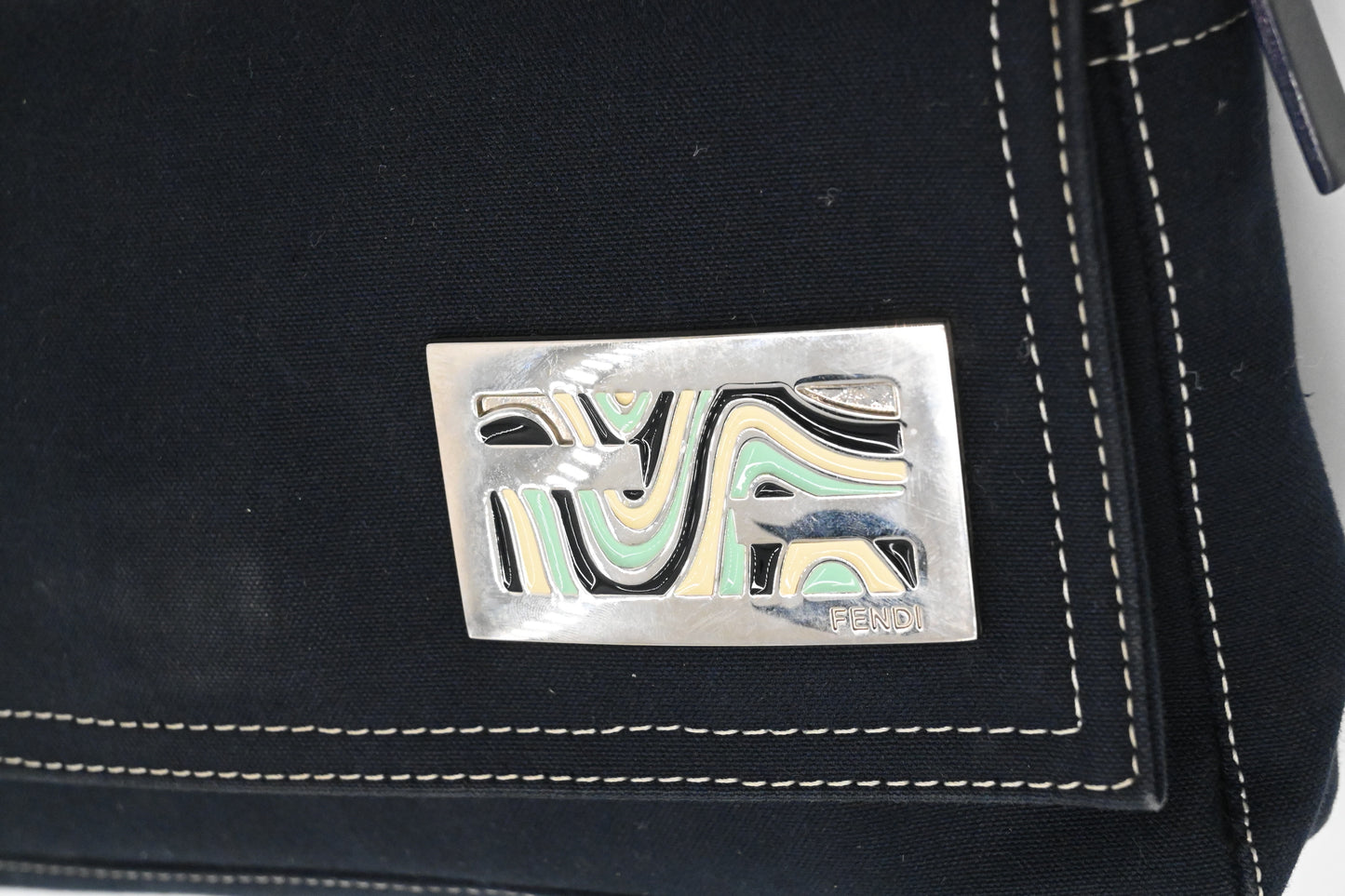 Fendi Baguette in Dark Blue Canvas