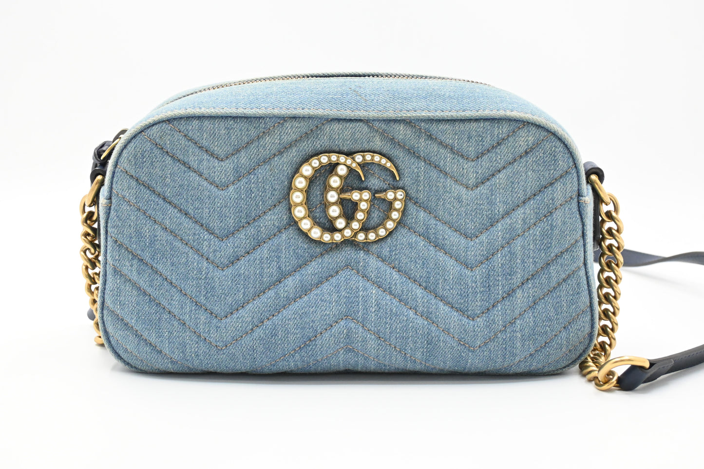 Gucci Marmont Crossbody Bag in Blue Denim Canvas