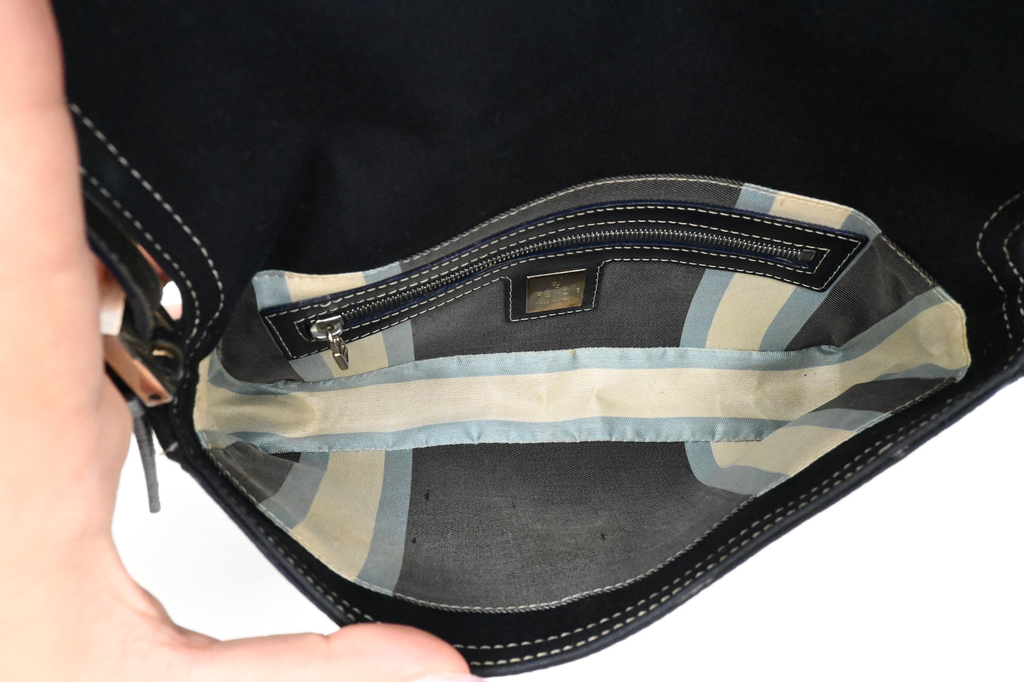 Fendi Baguette in Dark Blue Canvas