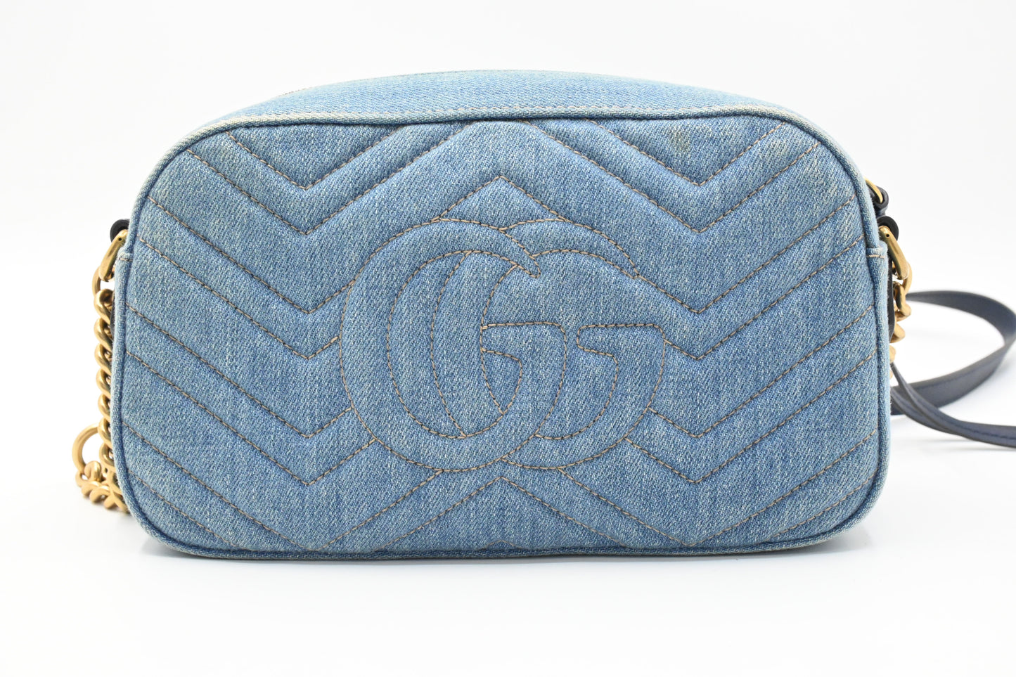 Gucci Marmont Crossbody Bag in Blue Denim Canvas