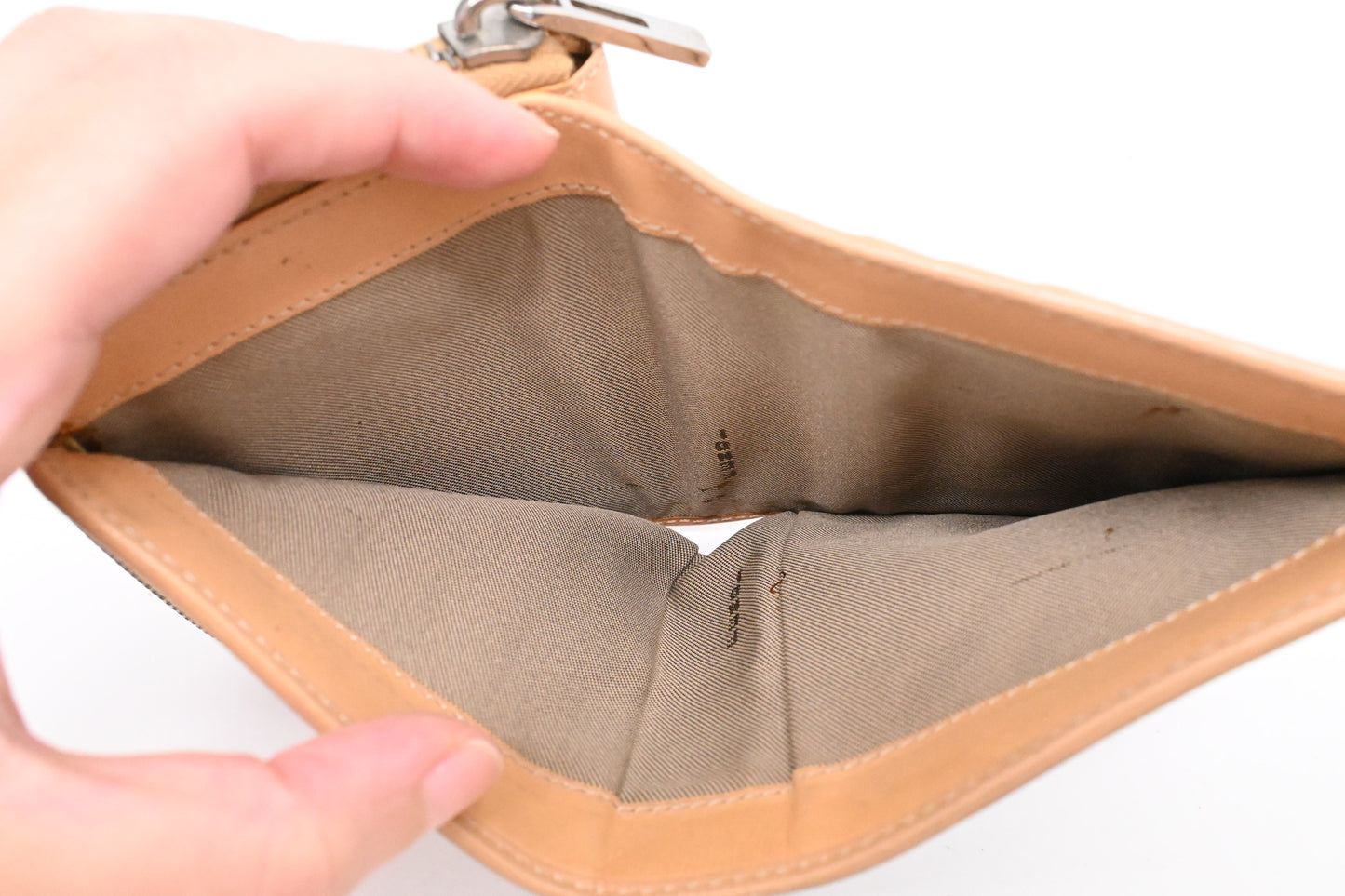 Fendi Compact Wallet in Beige and Blue Zucchino Canvas