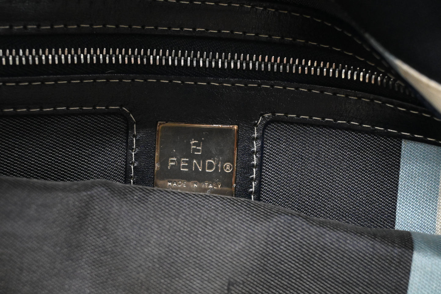 Fendi Baguette in Dark Blue Canvas