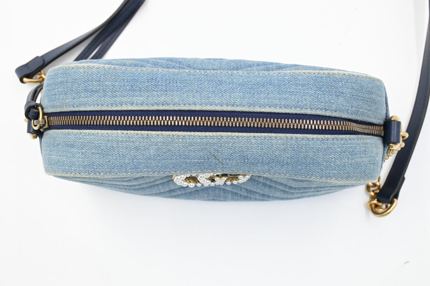 Gucci Marmont Crossbody Bag in Blue Denim Canvas