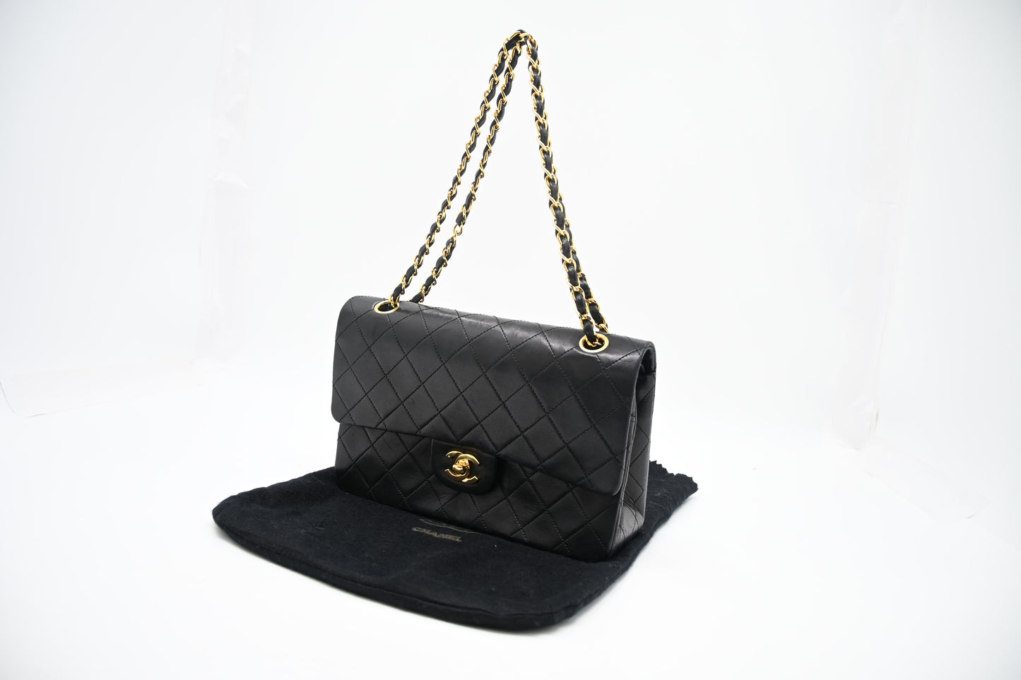 Chanel Medium Double Flap in Black Matelassé Leather