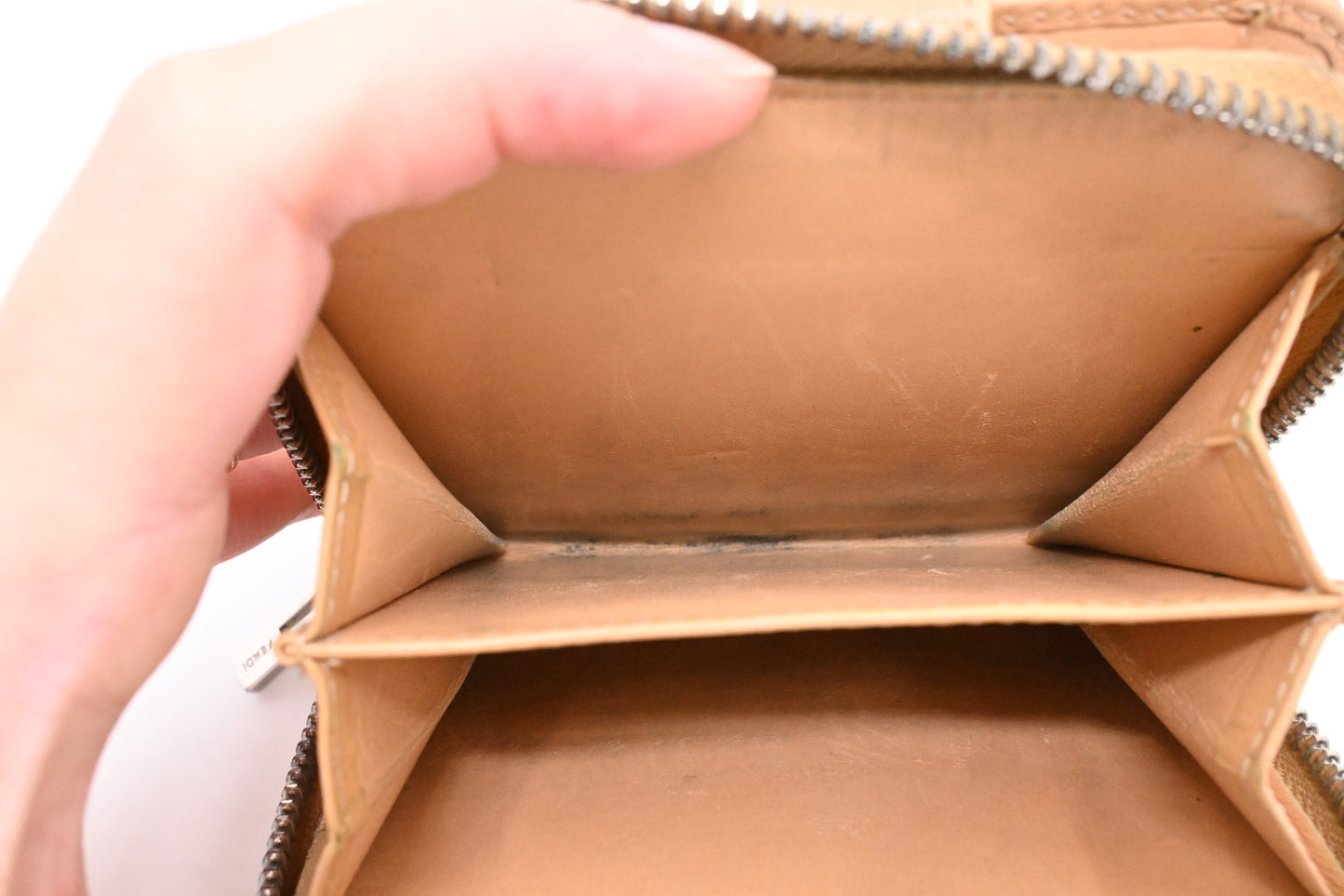 Fendi Compact Wallet in Beige and Blue Zucchino Canvas