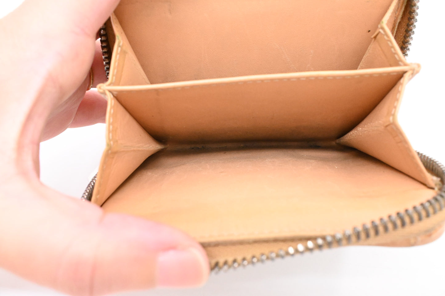 Fendi Compact Wallet in Beige and Blue Zucchino Canvas