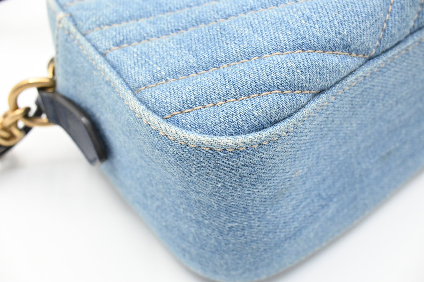 Gucci Marmont Crossbody Bag in Blue Denim Canvas