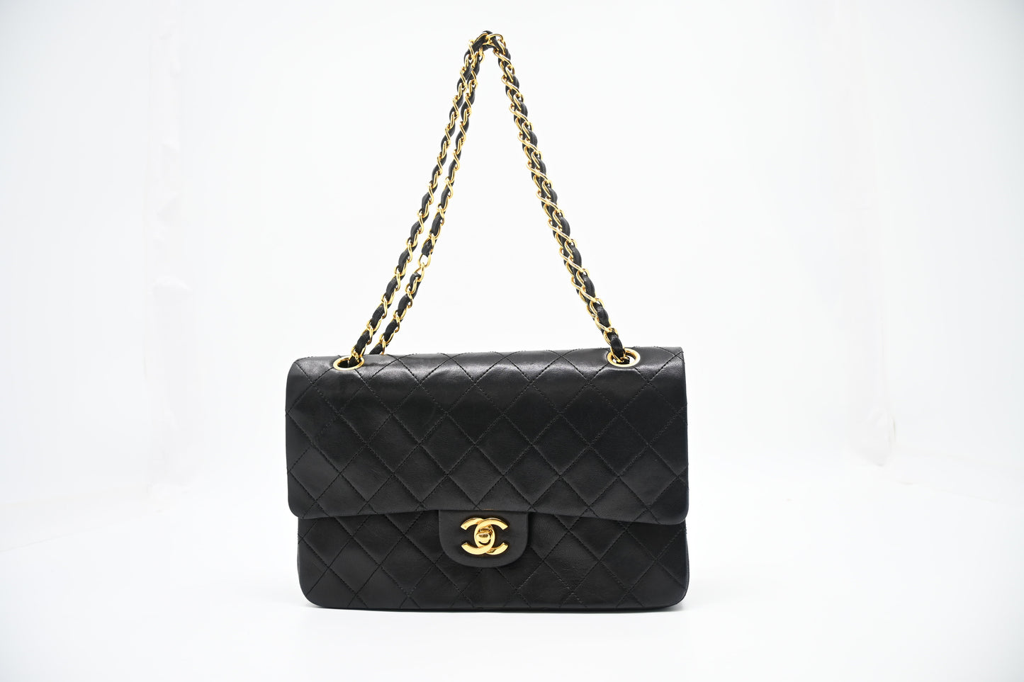 Chanel Medium Double Flap in Black Matelassé Leather