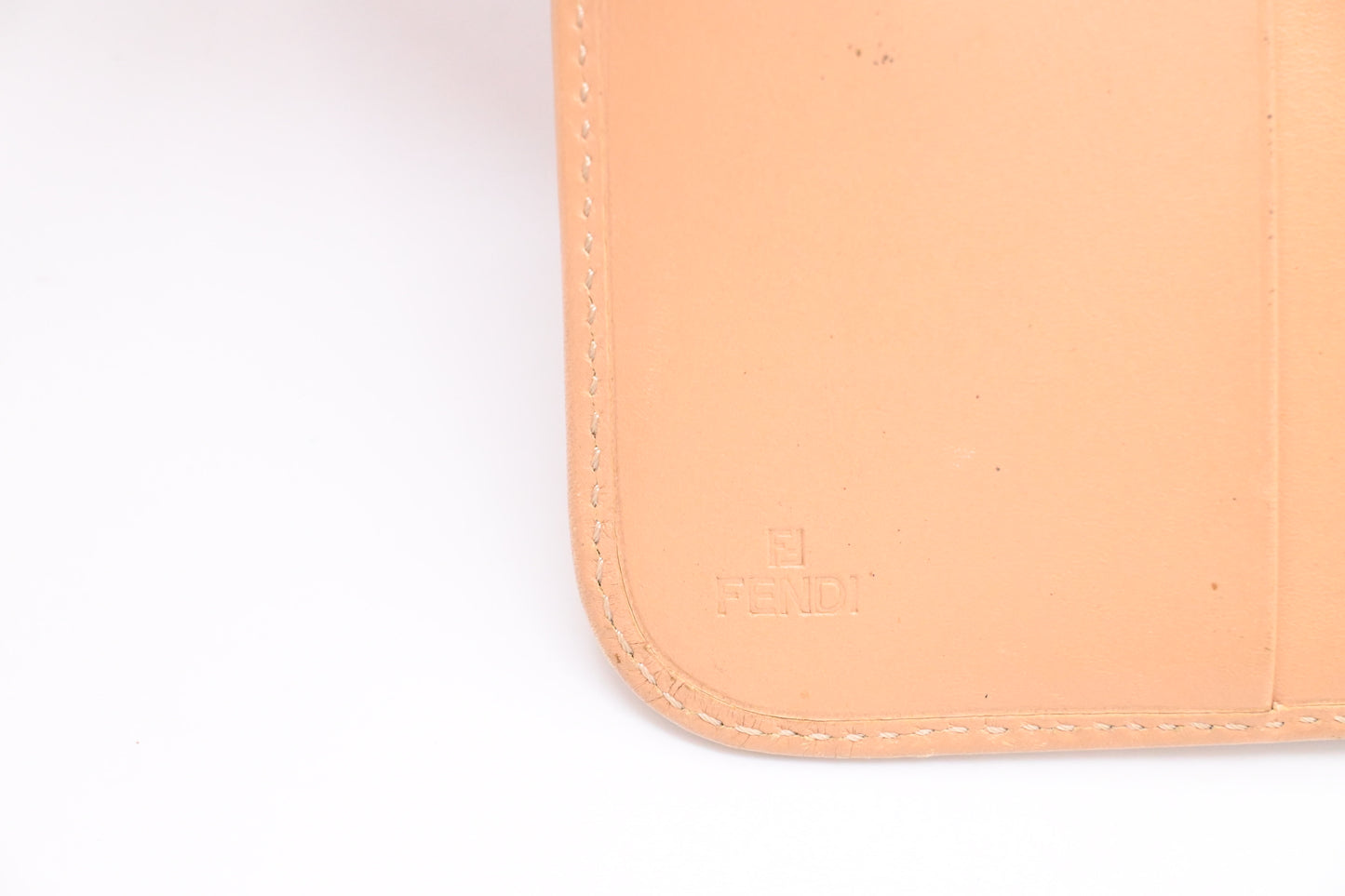 Fendi Compact Wallet in Beige and Blue Zucchino Canvas