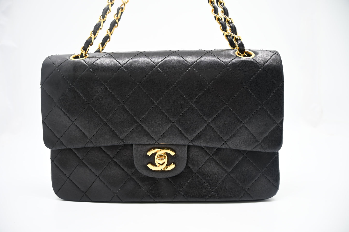 Chanel Medium Double Flap in Black Matelassé Leather