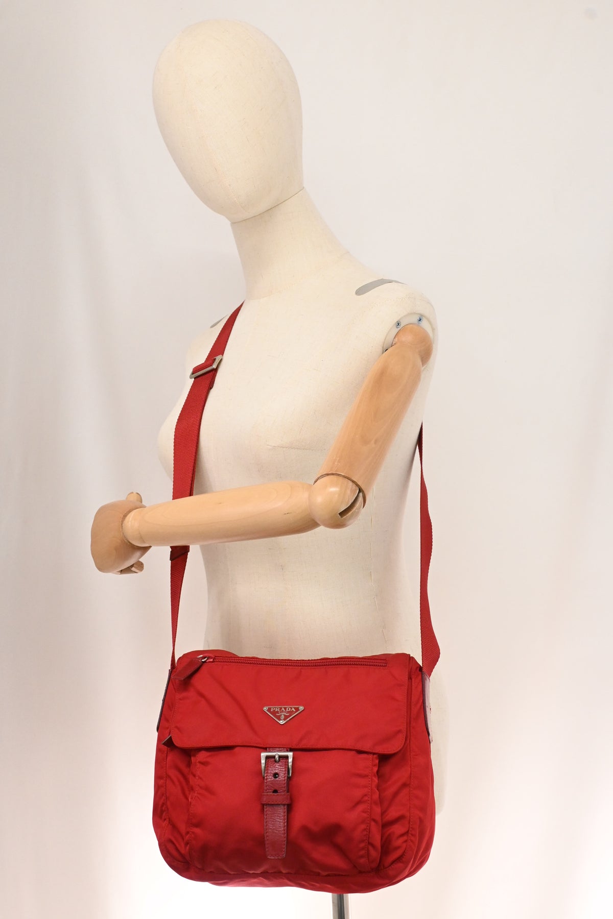 Prada Crossbody Bag in Red Nylon Canvas