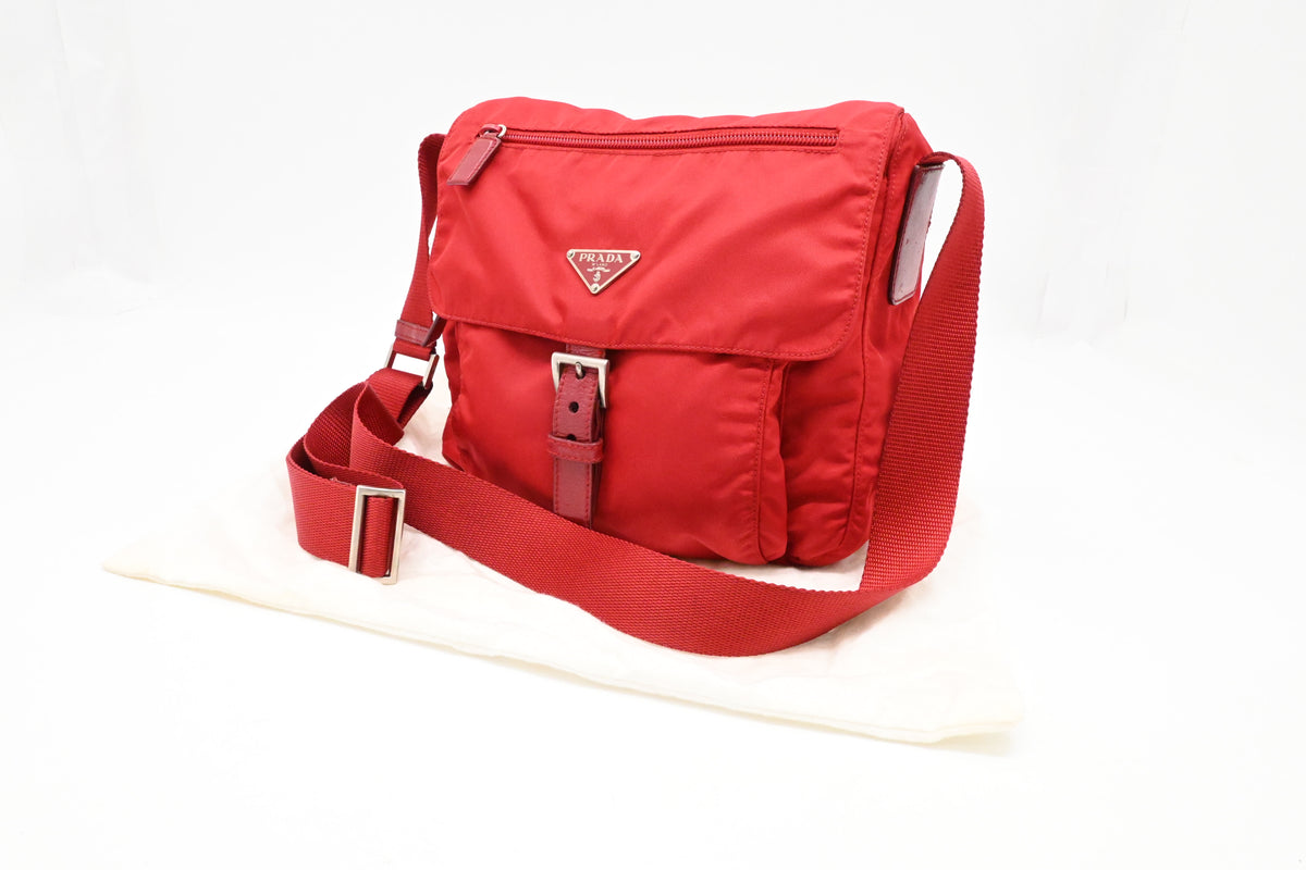 Prada Crossbody Bag in Red Nylon Canvas