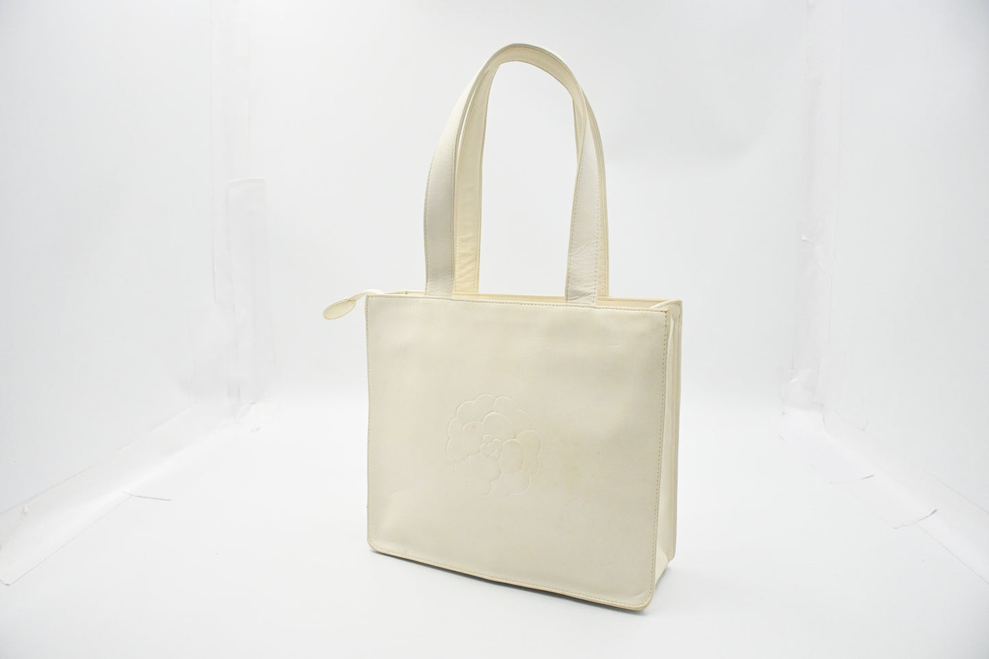 Chanel Small Tote in White Leather