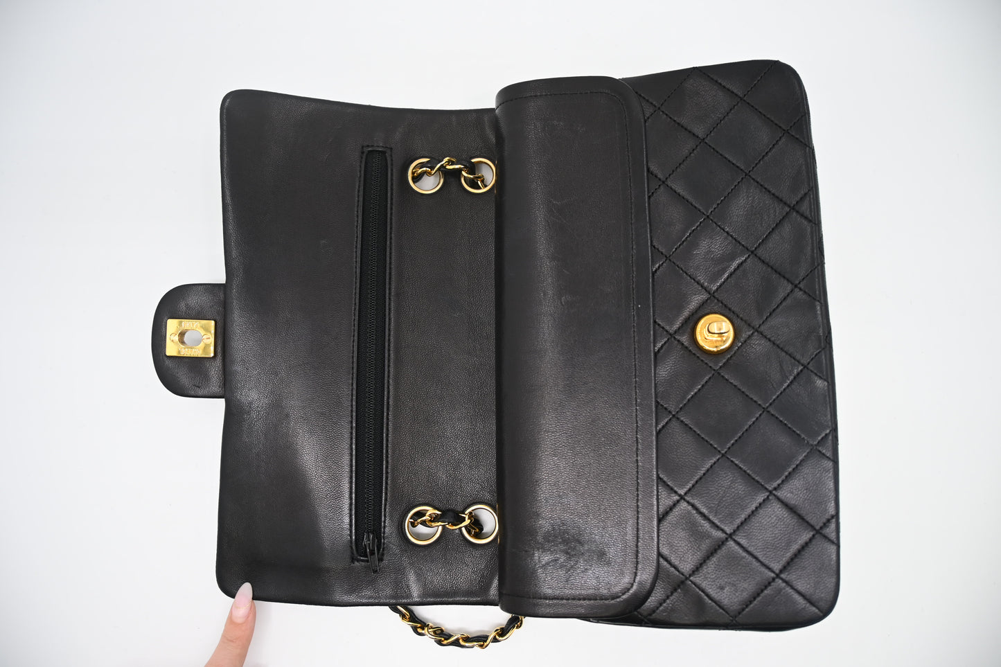 Chanel Medium Double Flap in Black Matelassé Leather