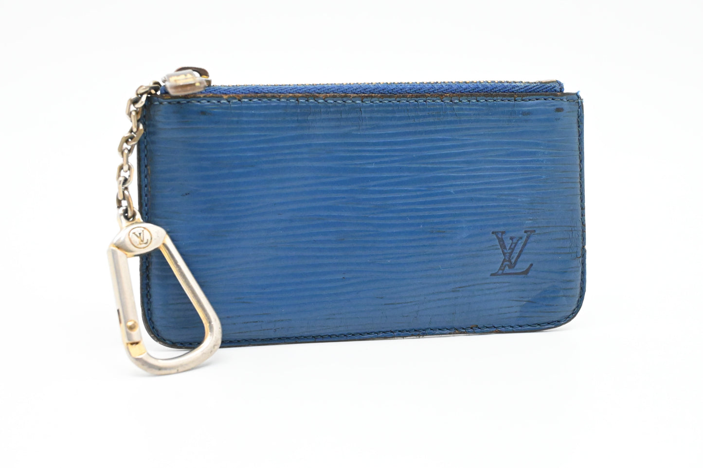 Louis Vuitton Pochette Cles in Blue Epi Leather