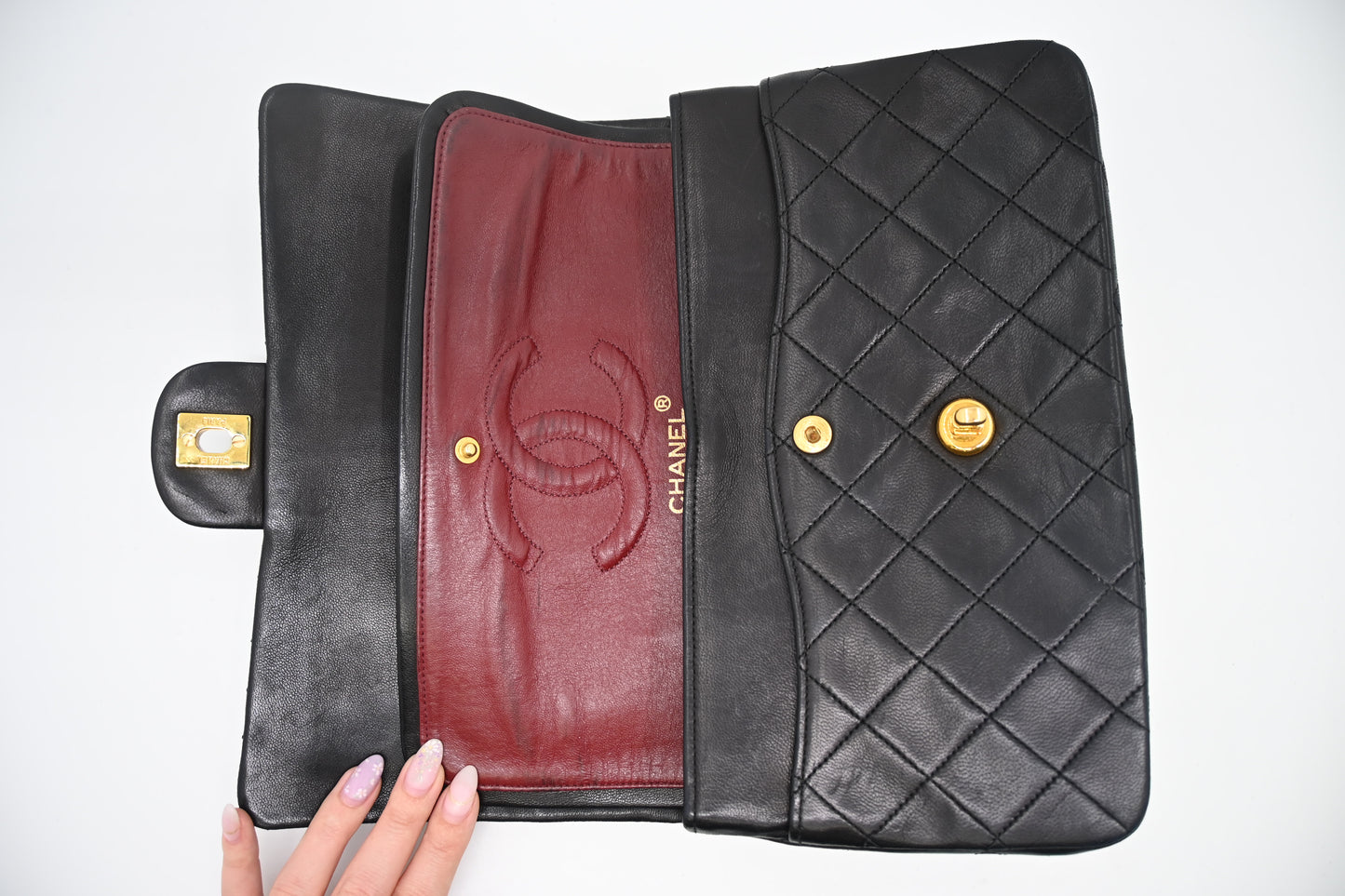 Chanel Medium Double Flap in Black Matelassé Leather