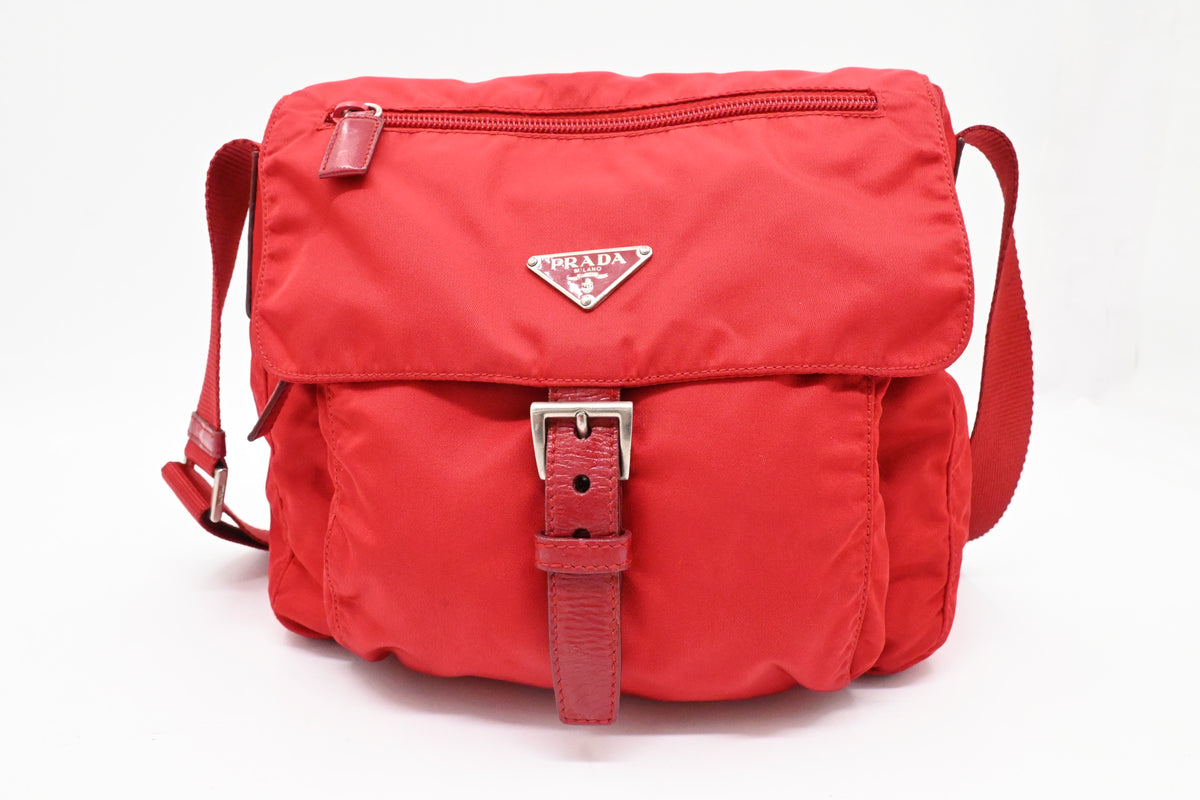 Prada Crossbody Bag in Red Nylon Canvas