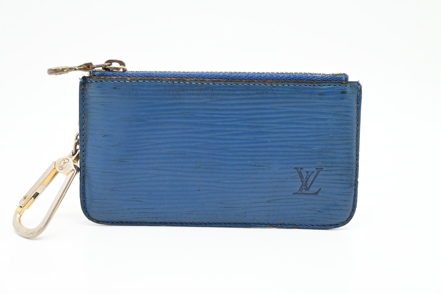 Louis Vuitton Pochette Cles in Blue Epi Leather