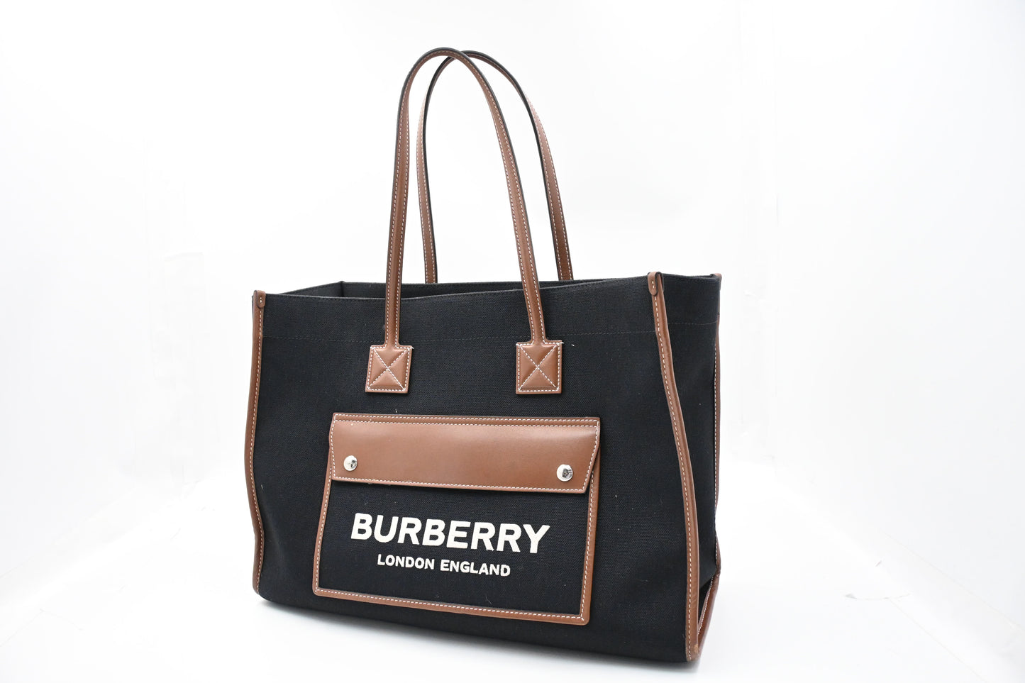 Burberry Tote in Dark Navy Blue Canvas